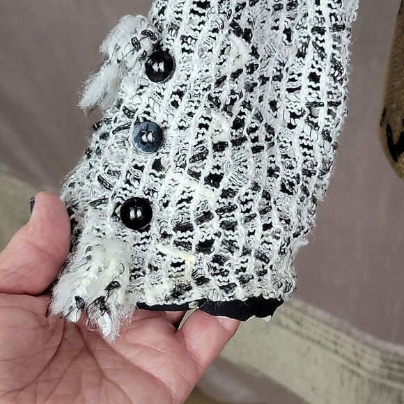 ANNE KLEIN NEW YORK Open Weave Crochet Silk Jacket  Size 4 - Picture 5 of 11